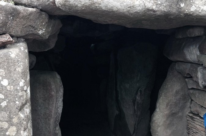 Inside the stone burial chamber at West Kennet Long Barrow