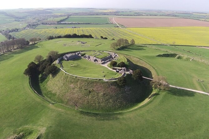 The ramparts of Old Sarum from the air, a stop on the Salisbury private days