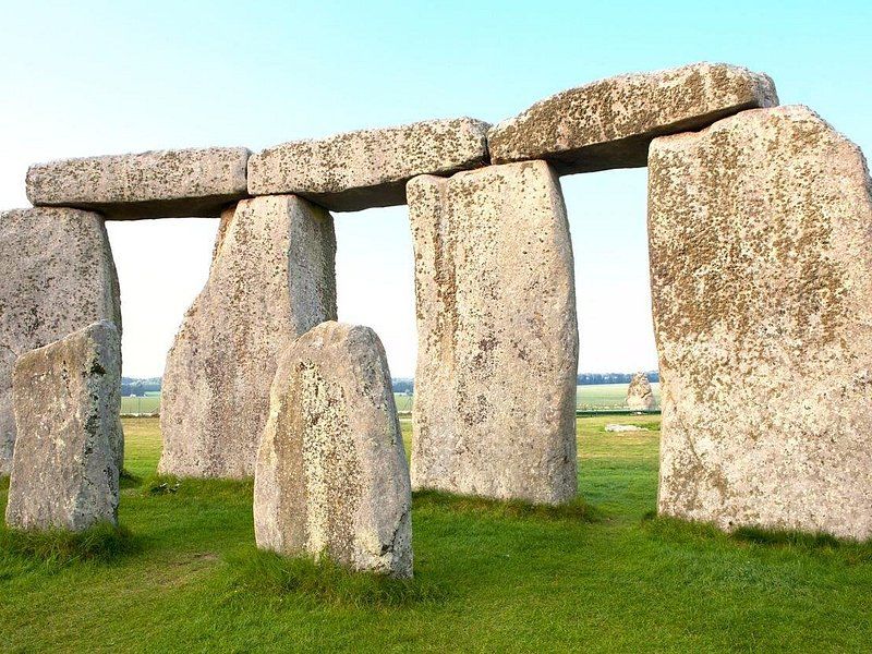 Stonehenge trilithons standing on Salisbury Plain