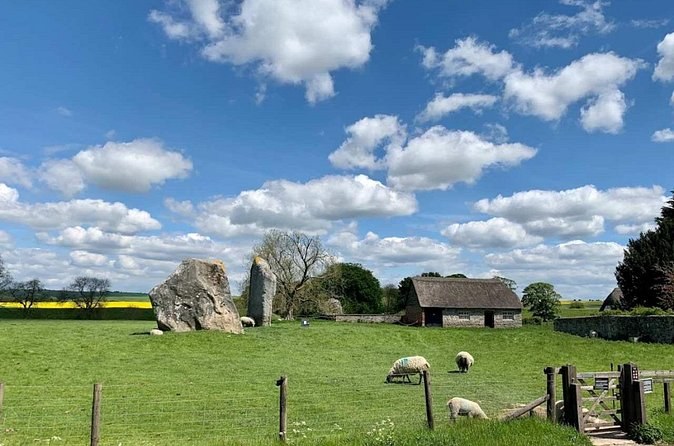 West Kennet Long Barrow on its chalk ridge above the A4